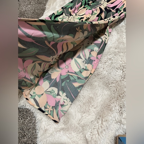 NWT Roxy Large Tropical Rhythm wide leg pants with high side slits - Picture 4 of 9
